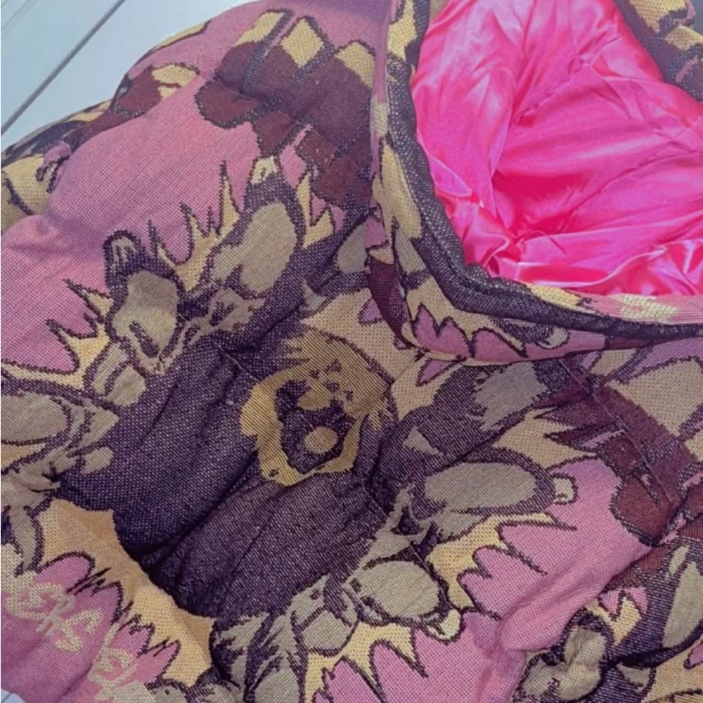 Pink Tapestry Puffer Jacket - Picture 5 of 5